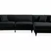 Amanda 3 Pers. Sofa M. Chaiselong, Sort (Højrevendt) -Sofaer Butik 90001005343