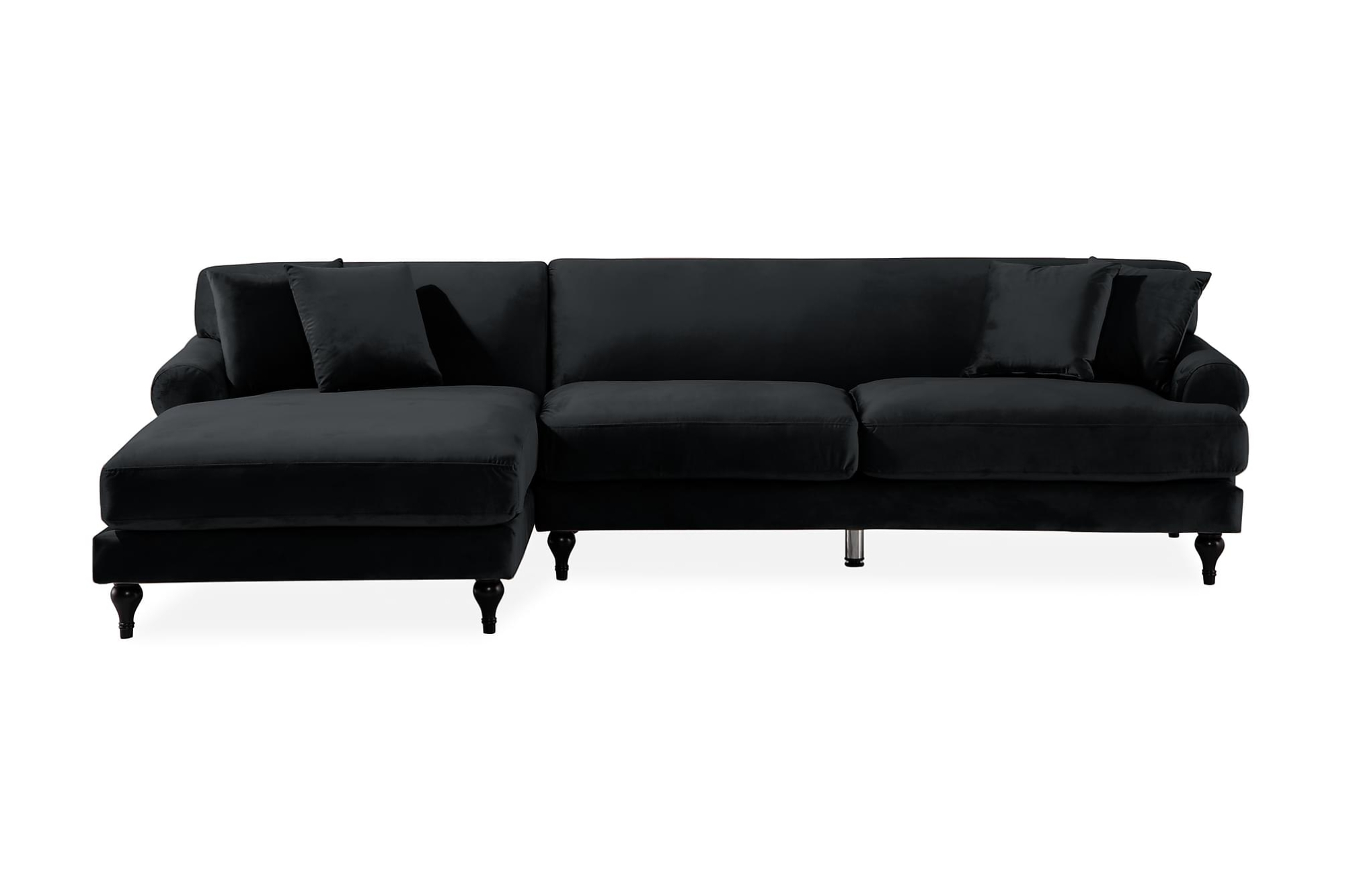 Amanda 3 Pers. Sofa M. Chaiselong, Sort (Venstrevendt) 3 Amanda 3 Pers. Sofa M. Chaiselong, Sort (Venstrevendt)