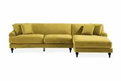 Amanda 3 Pers. Sofa M. Chaiselong, Gul (Højrevendt)