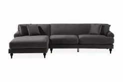 Amanda 3 Pers. Sofa M. Chaiselong, Grå (Venstrevendt)