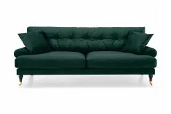 Andrew 3. Pers. Sofa, Mørkegrøn Velour