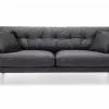 Andrew 3 Pers. Sofa, Mørkegrå Velour M. Ben I Messing -Sofaer Butik 90001006484