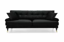 Andrew 3 Pers. Sofa, Sort Velour M. Ben I Messing