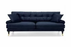 Andrew 3 Pers. Sofa, Blå Velour M. Ben I Messing
