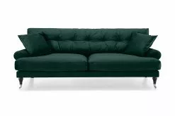 Andrew 3 Pers. Sofa, Mørkegrøn Velour