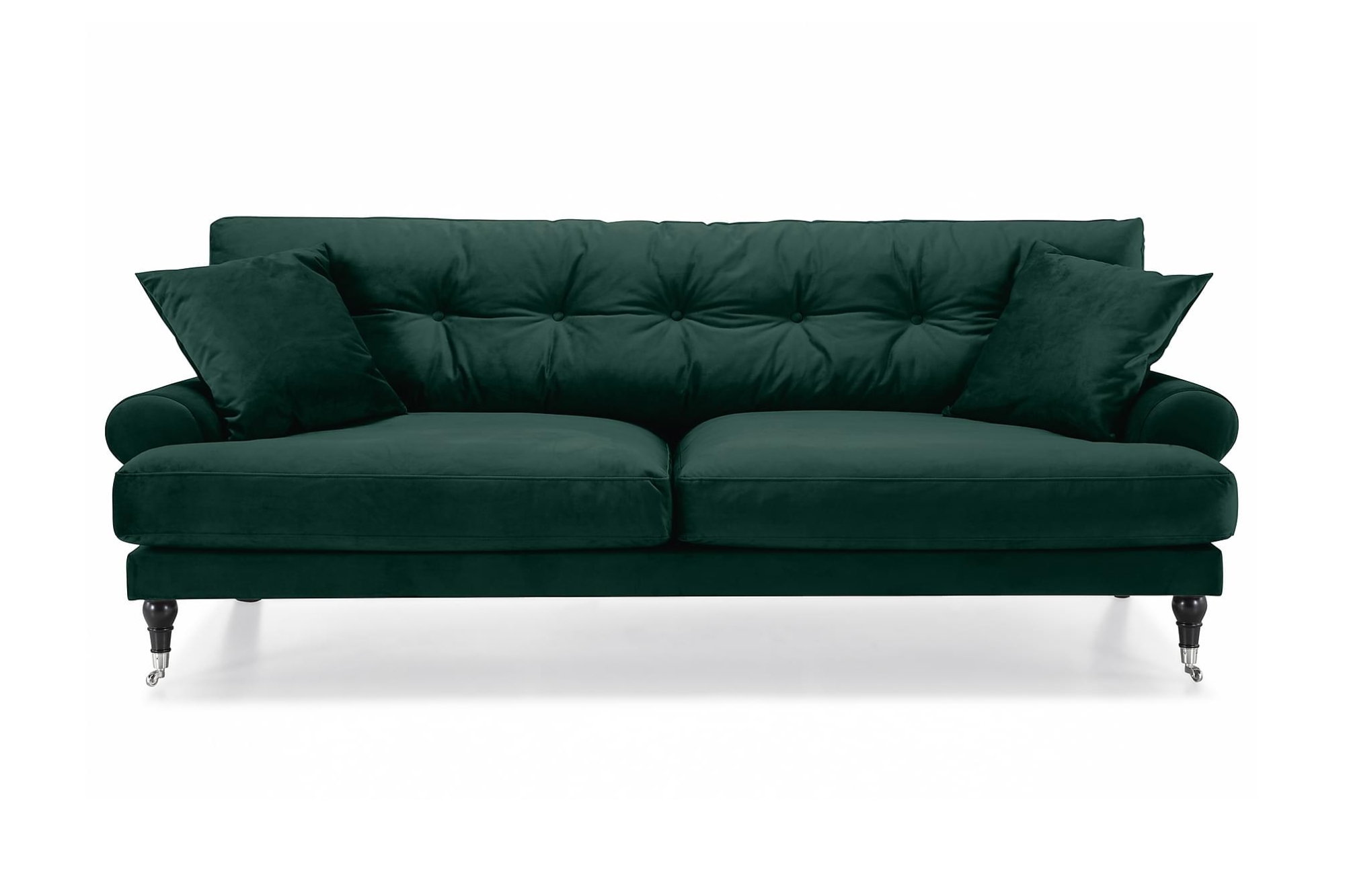 Andrew 3 Pers. Sofa, Mørkegrøn Velour 3 Andrew 3 Pers. Sofa, Mørkegrøn Velour