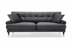 Andrew 3 Pers. Sofa, Mørkegrå Velour