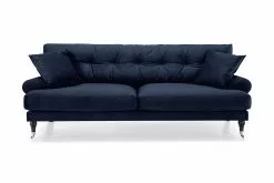 Andrew 3 Pers. Sofa, Blå Velour M. Ben I Krom