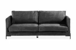 Barbet 3 Pers. Sofa, Mørkegrå Velour