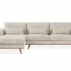 Copenhagen 4 Pers. Sofa M. Chaiselong, Beige Fløjl (Venstrevendt) -Sofaer Butik 90001208671