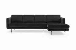 Debbi 3 Pers. Sofa M. Chaiselong, Mørkegrå (Højrevendt)
