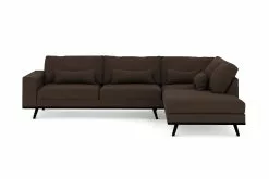 Copenhagen 2,5 Pers. Sofa M. Chaiselong, Mørkebrun (Højrevendt)