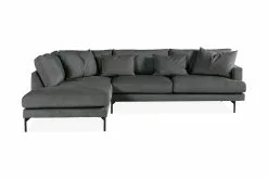 Menard 3 Pers. Sofa M. Chaiselong, Grå (Venstrevendt)