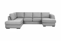 Optus U-sofa M. Chaiselong, Lysegrå (Venstrevendt)