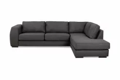 Optus 3 Pers. Sofa M. Chaiselong, Mørkegrå (Højrevendt)