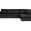 Memphis 3 Pers. Sofa M. Chaiselong Xl, Sort Kunstlæder (Højrevendt) -Sofaer Butik 9000510813