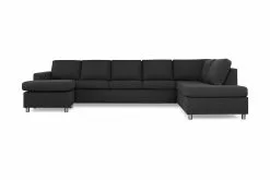 Crazy U-sofa Xl M. Chaiselong, Antracit (Højrevendt)