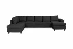 Houston U-sofa M. Chaiselong, Mørkegrå (Venstrevendt)