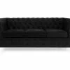 Chesterfield Deluxe 3 Pers. Sofa, Sort Velour -Sofaer Butik 9000653672