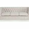 Chesterfield Deluxe 3 Pers. Sofa, Beige Velour