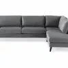 Trend 3 Pers. Sofa M. Chaiselong, Grå Velour (Højrevendt) -Sofaer Butik 9000657956