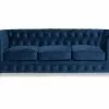 Chesterfield Lyx 3 Pers. Sofa, Blå Velour 1 Chesterfield Lyx 3 Pers. Sofa, Blå Velour -Sofaer Butik 9000660275