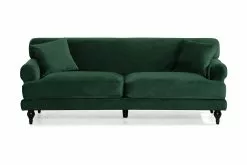 Amanda 3 Pers. Sofa, Mørkegrøn Velour