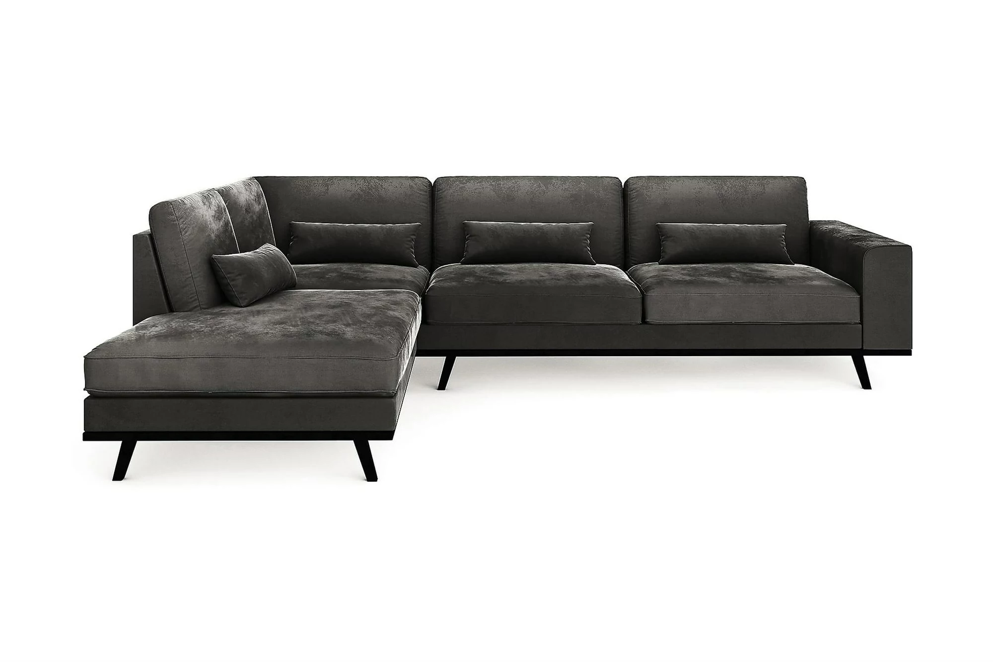 Copenhagen 2,5 Pers. Sofa M. Chaiselong, Grå Velour (Venstrevendt) 3 Copenhagen 2,5 Pers. Sofa M. Chaiselong, Grå Velour (Venstrevendt)