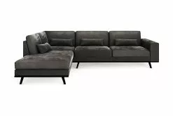 Copenhagen 2,5 Pers. Sofa M. Openend, Grå Velour (Venstrevendt)
