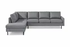 Peppe 3 Pers. Sofa M. Chaiselong, Lysegrå (Venstrevendt)