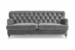 Howard Riviera 3 Pers. Sofa, Sølvgrå Velour