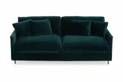 Zupran 3 Pers. Sofa, Mørkegrøn Velour