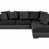 Cuba 3 Pers. Sofa M. Chaiselong Og Puder, Sort (Højrvendt) -Sofaer Butik 9000933050