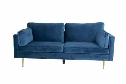 Bloom 3 Pers. Sofa, Blå Velour